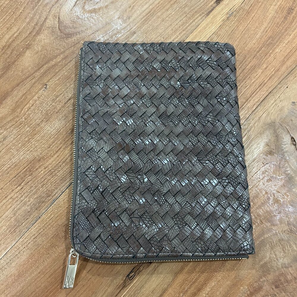 Neiman Marcus Brown Woven Purse Bag